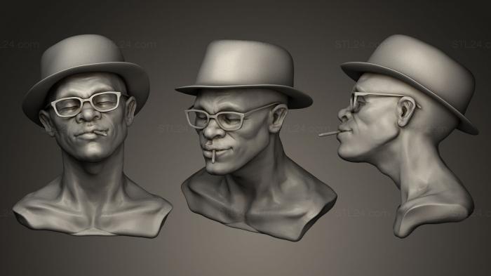 Эскиз головы стильного мужчины